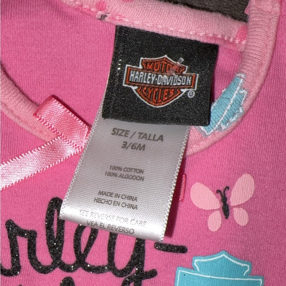 Harley-Davidson Pink Infant Dress with Butterfly Design - Picture 3 of 3
